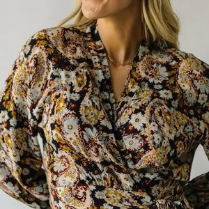 Piper & Scoot Paisley Floral Wrap Maxi Dress